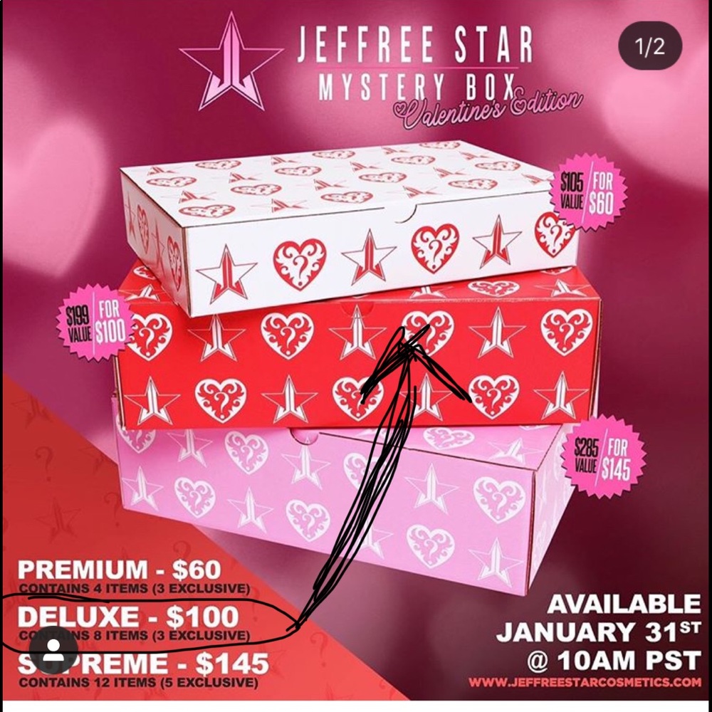 Jeffree Star DELUXE Valentine’s Mystery Box-XL